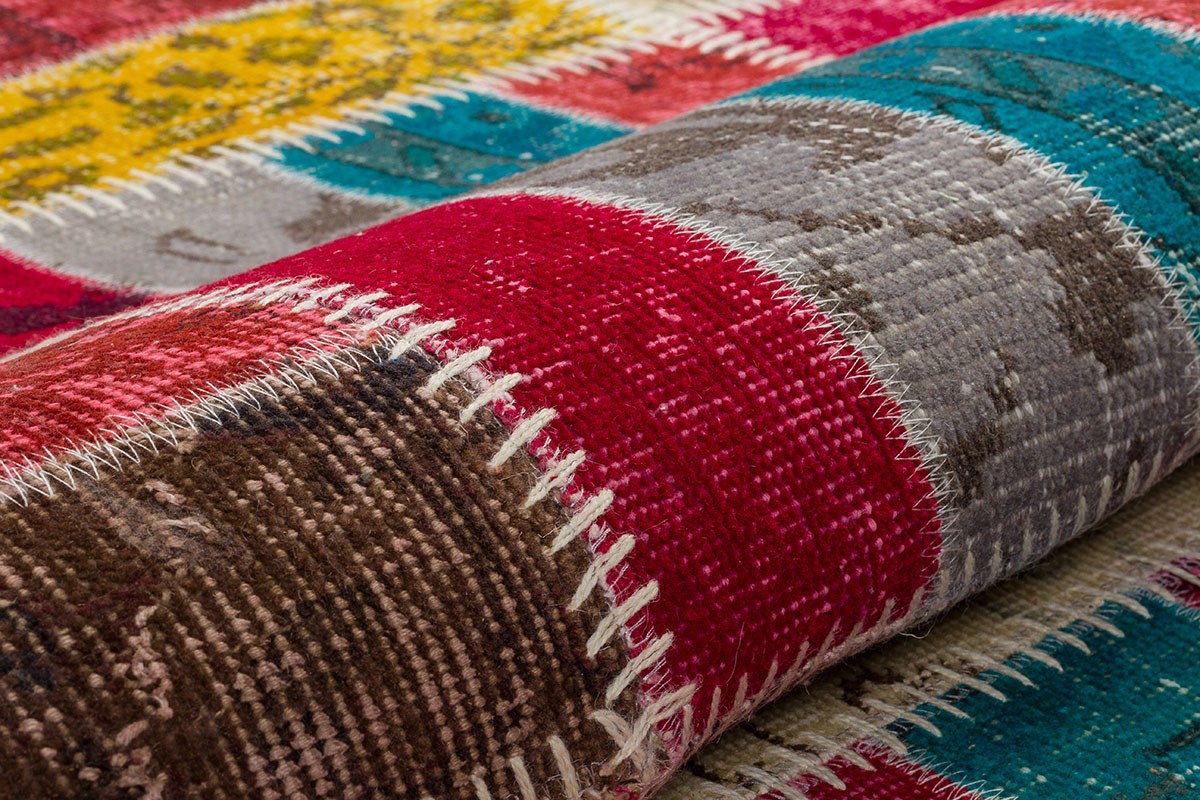 Modern El Dokuma Patchwork Halı Renkli 6 m2 Ölçü;200 x 300