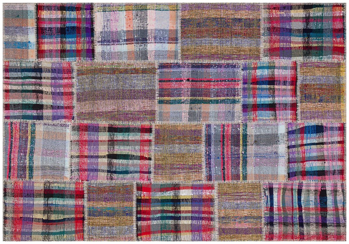 Modern El Dokuma Patchwork Halı Renkli 4 m2 Ölçü;170 x 240