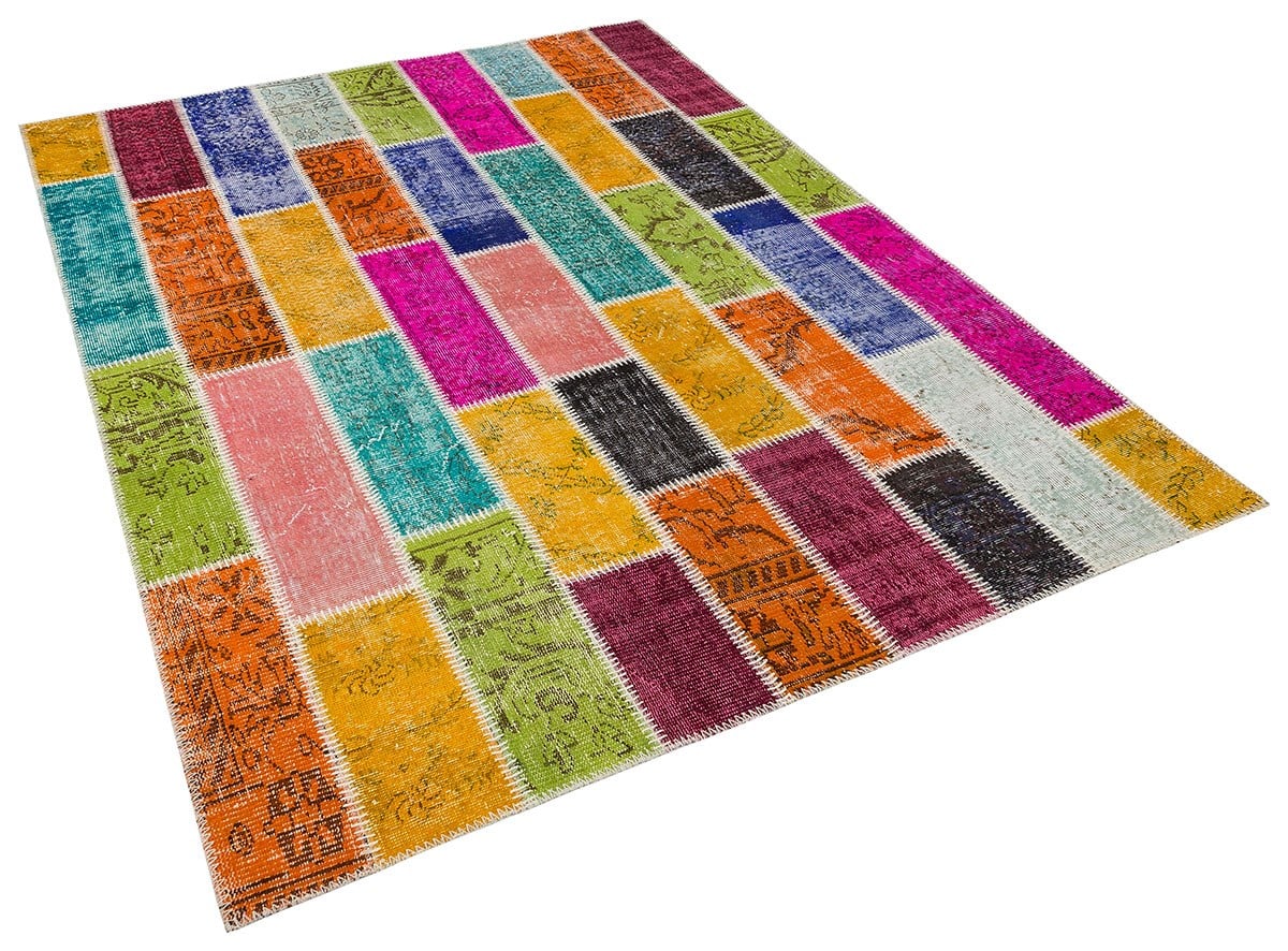 Modern El Dokuma Patchwork Halı Renkli 4 m2 Ölçü;170 x 240