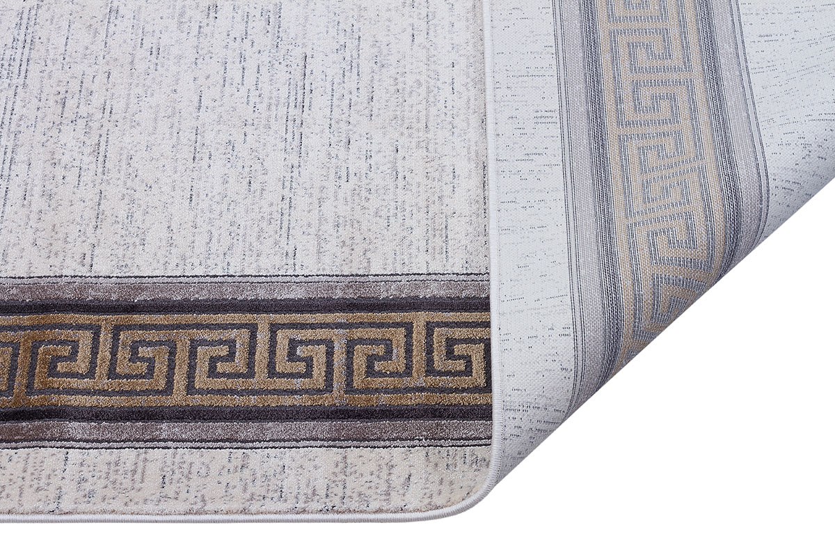 Modern Makine Halısı Yumuşak Yıkanabilir Riva Serisi 8709 KREM/GOLD