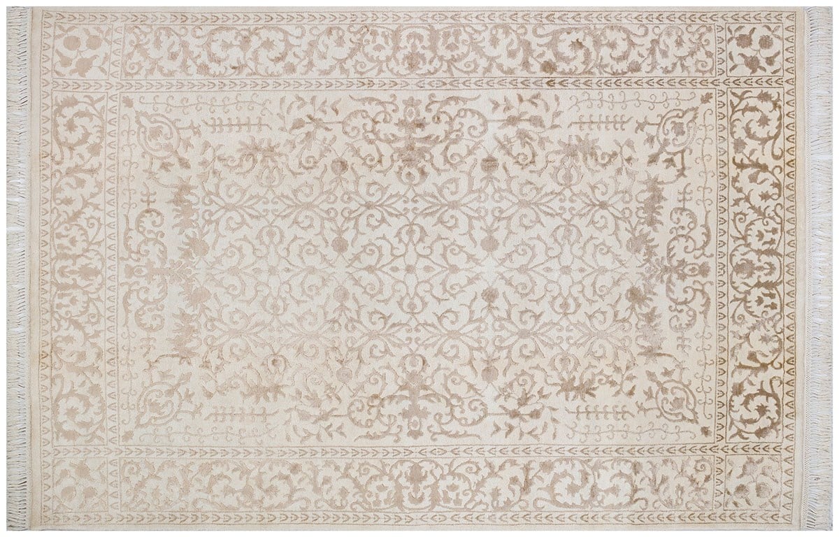 %100 Yün Halı Klasik El Dokuma Koleksiyonu VERSAILLES 799 IVORY/IVORY