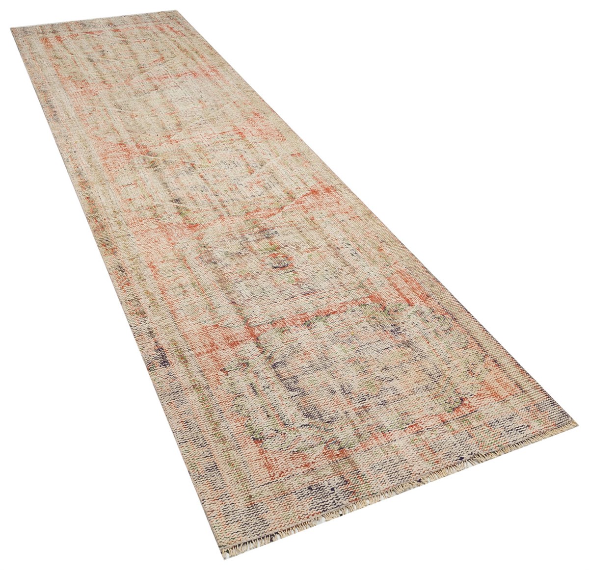 El Dokuma %100 Yün Türk Vintage Halı Yerli Üretim Ölçü;102 x 341