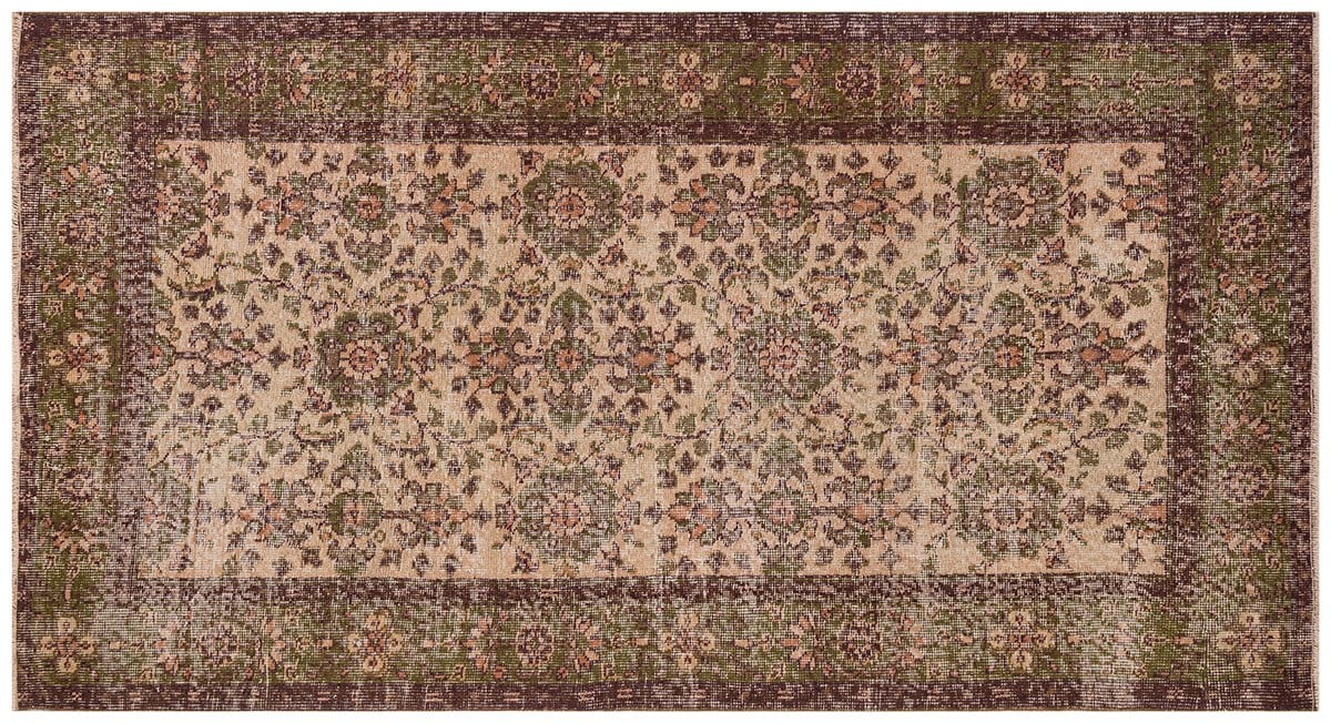El Dokuma %100 Yün Türk Vintage Halı Yerli Üretim Ölçü;115 x 215