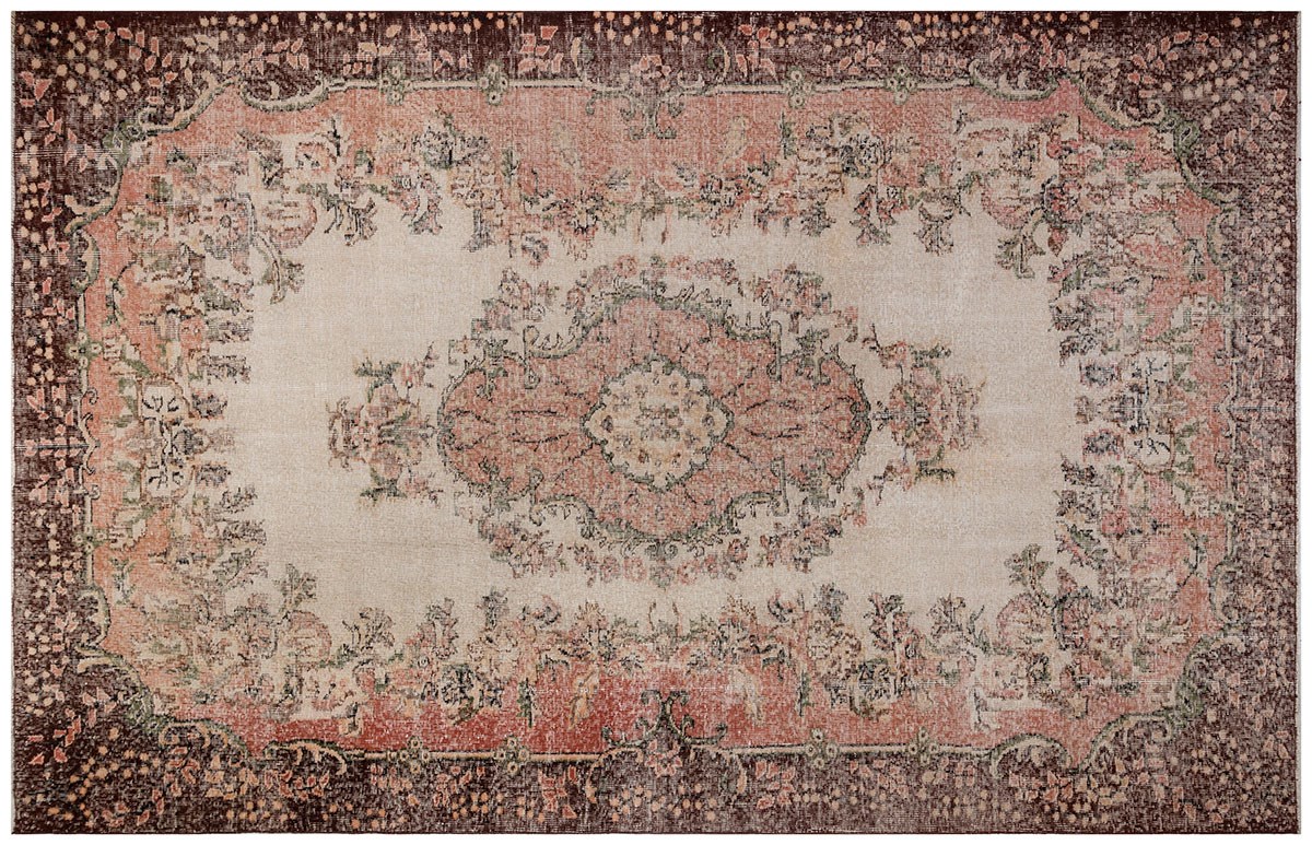 El Dokuma %100 Yün Türk Vintage Halı Yerli Üretim Ölçü;206 x 318