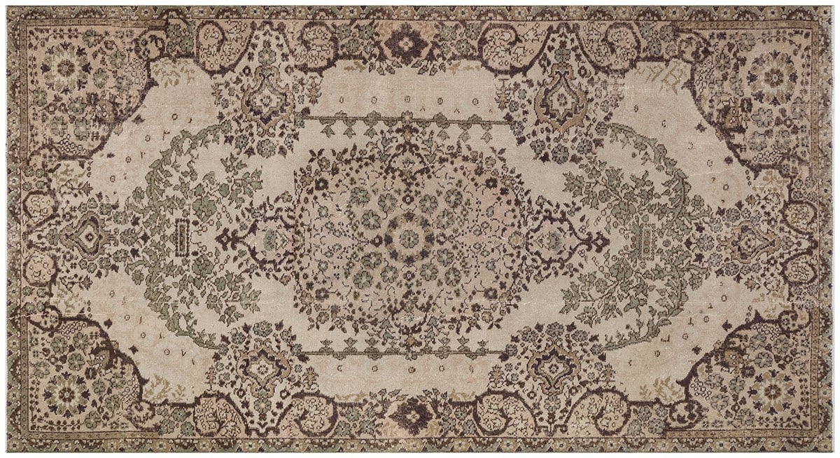 El Dokuma %100 Yün Türk Vintage Halı Yerli Üretim Ölçü;163 x 303