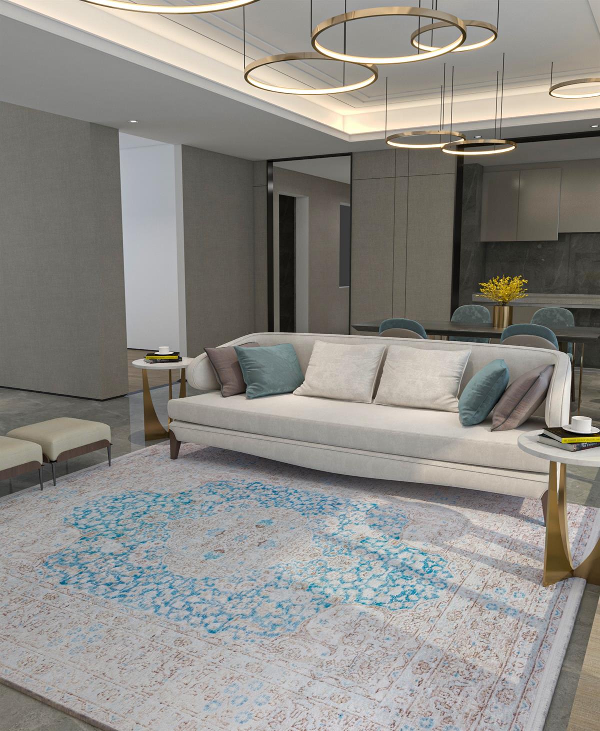 Yıkanabilir Dijital Baskılı Halı Klasik Koleksiyon TRKMN.12