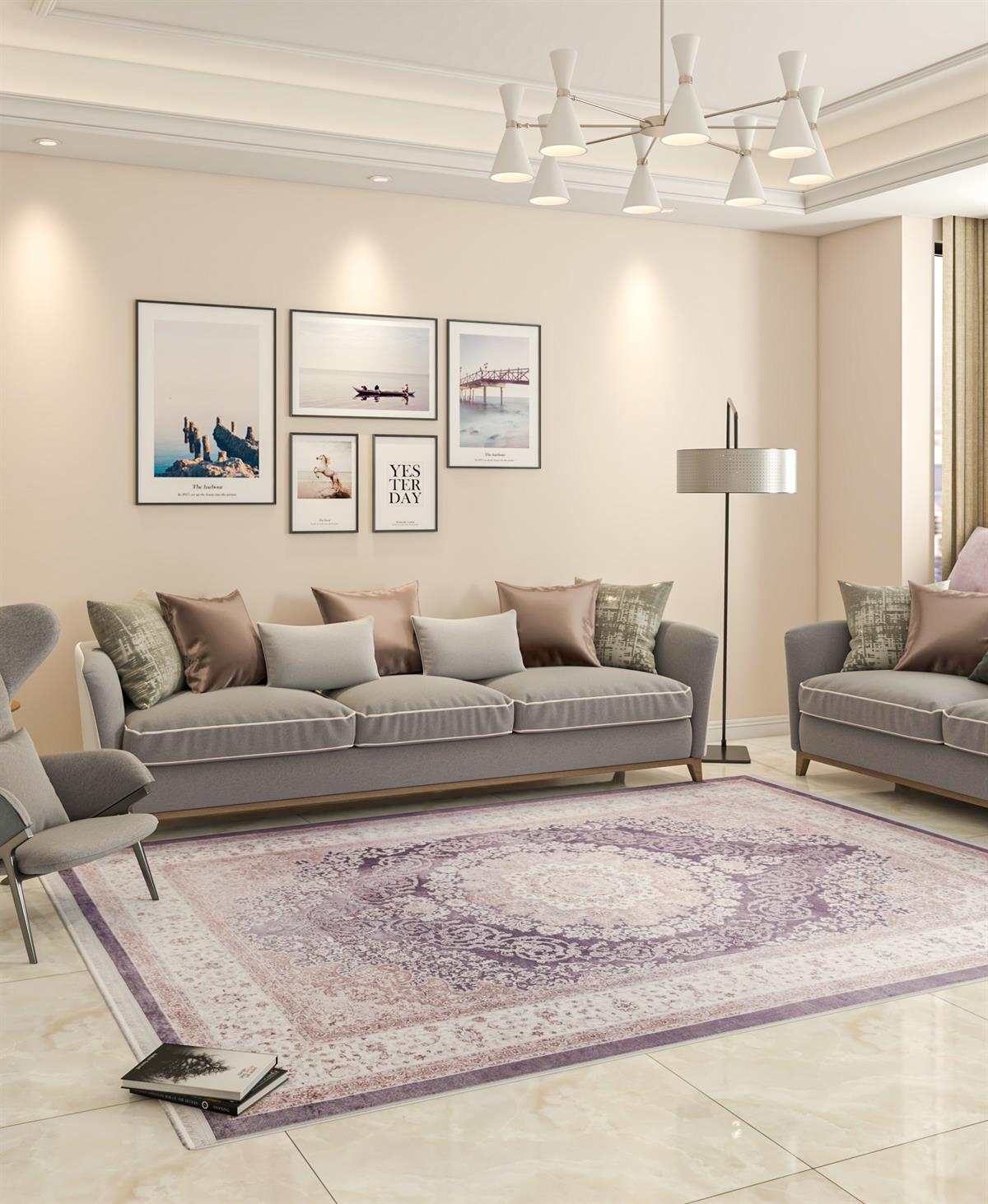 Yıkanabilir Dijital Baskılı Halı Klasik Koleksiyon TRKMN.29