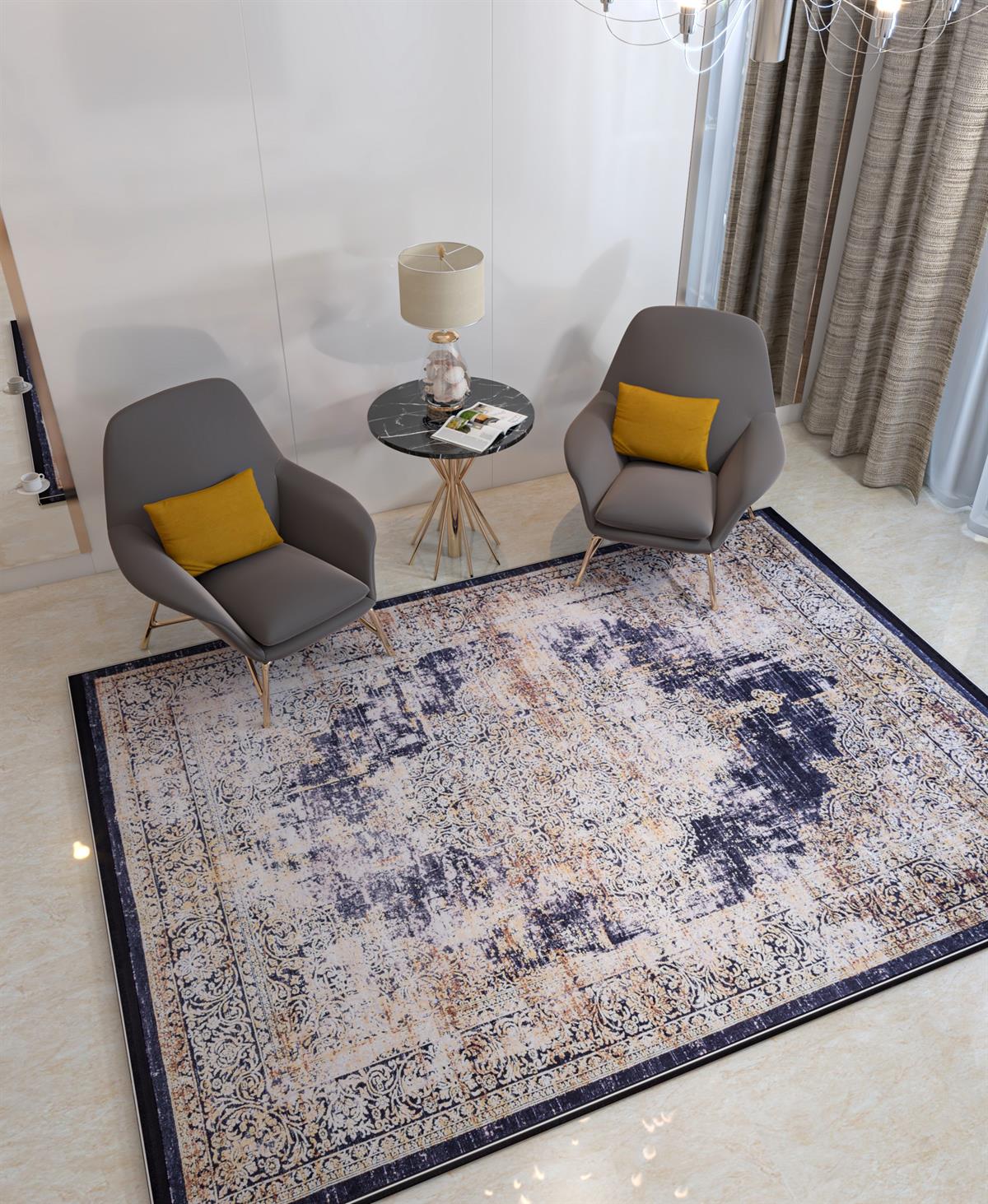 Yıkanabilir Dijital Baskılı Halı Klasik Koleksiyon TRKMN.57