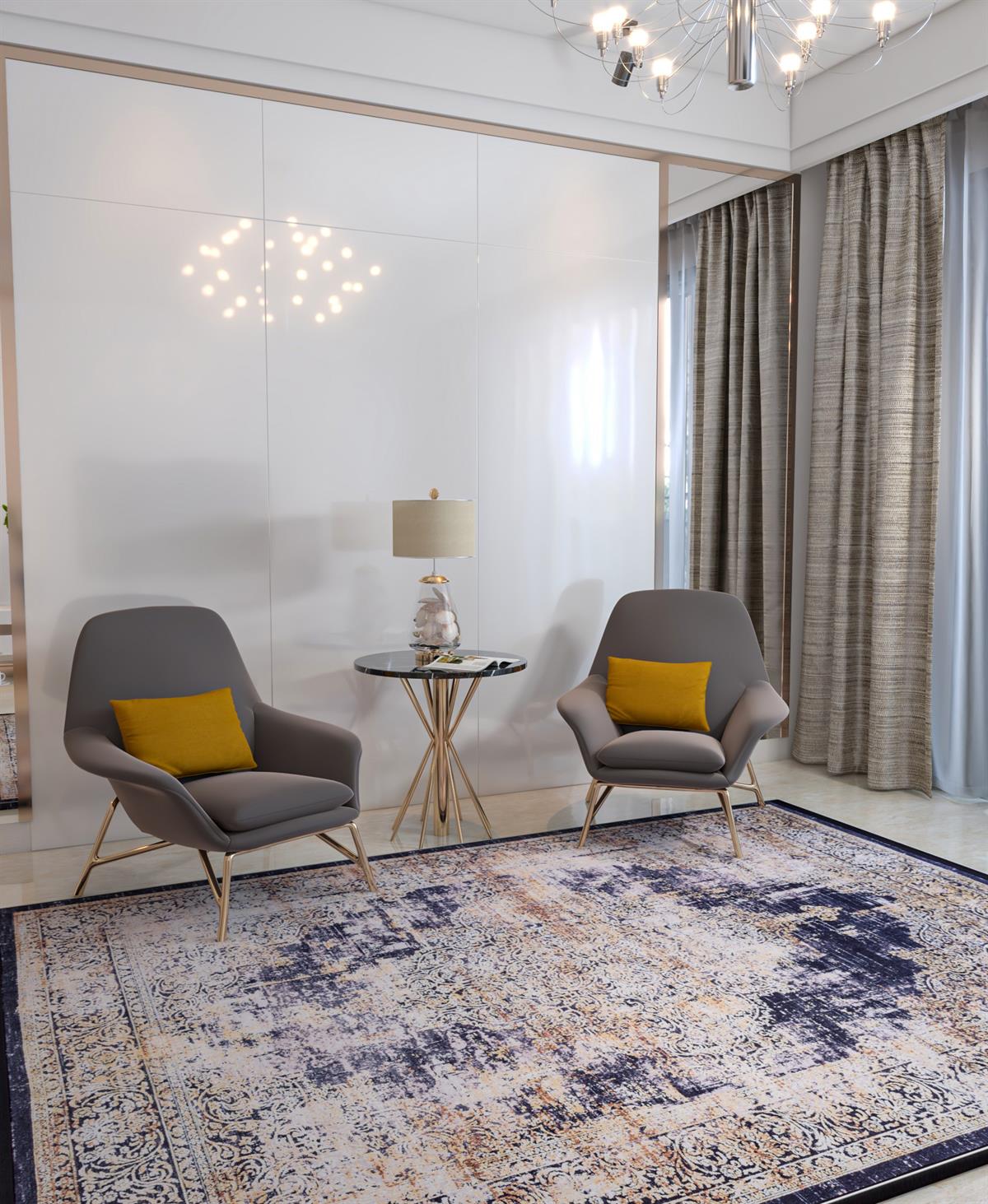 Yıkanabilir Dijital Baskılı Halı Klasik Koleksiyon TRKMN.57