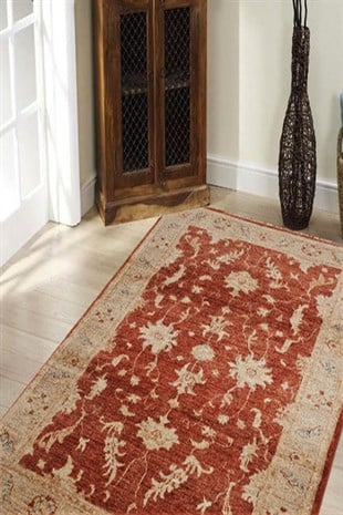 Afgan Uşak El Dokuma Halı % 100 Yün Afganistan Üretim ZIEGLER Ölçü;120 x 180