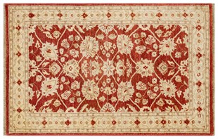 Afgan Uşak El Dokuma Halı Ziegler % 100 Yün Afganistan Üretim Ölçü;92 x 144