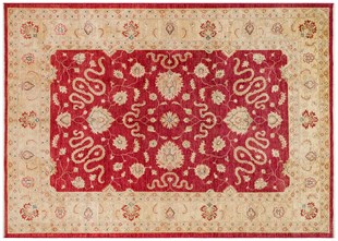 Afgan Uşak El Dokuma Halı Ziegler % 100 Yün Afganistan Üretim Ölçü;214 x 295