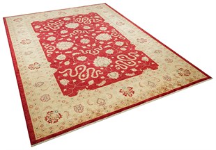 Afgan Uşak El Dokuma Halı Ziegler % 100 Yün Afganistan Üretim Ölçü;214 x 295