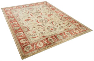 Afgan Uşak El Dokuma Halı Ziegler % 100 Yün Afganistan Üretim Ölçü;210 x 289