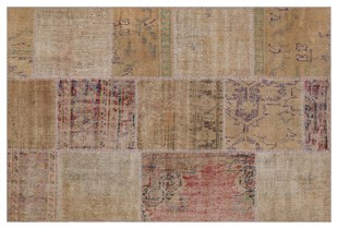 Modern El Dokuma Patchwork Halı Vintage Detaylı Ölçü;120x180