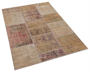 Modern El Dokuma Patchwork Halı Vintage Detaylı Ölçü;120x180