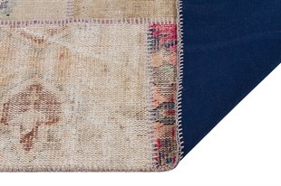 Modern El Dokuma Patchwork Halı Vintage Detaylı Ölçü;120x180