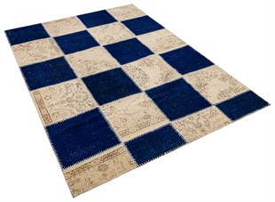 Modern El Dokuma Patchwork Halı Bej Ölçü;170 x 240