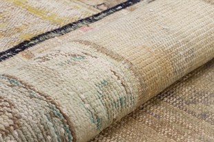 Modern El Dokuma Patchwork Halı Bej Ölçü;134 x 165