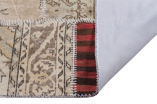 Modern El Dokuma Patchwork Halı Bej Ölçü;160 x 227