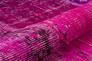 Modern El Dokuma Patchwork Halı Fuşya Ölçü;168 x 248