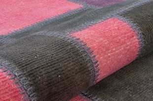 Modern El Dokuma Patchwork Halı Gri Ölçü;170 x 235