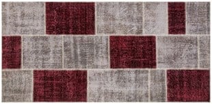 Modern El Dokuma Patchwork Halı Kırmızı Ölçü;120 x 210