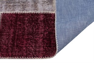 Modern El Dokuma Patchwork Halı Kırmızı Ölçü;120 x 210