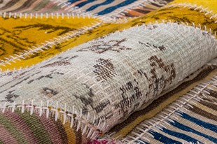 Modern El Dokuma Patchwork Halı Kırmızı Ölçü;170 x 240