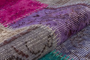 Modern El Dokuma Patchwork Halı Multi Ölçü;90 x 500