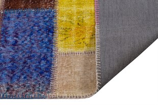 Modern El Dokuma Patchwork Halı Multi Ölçü;230 x 230