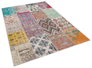 Modern El Dokuma Patchwork Halı Multi Ölçü;160 x 230