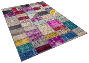 Modern El Dokuma Patchwork Halı Multi Ölçü;170 x 235
