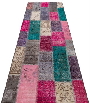 Modern El Dokuma Patchwork Halı Multi Ölçü;90 x 500