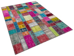 Modern El Dokuma Patchwork Halı Multi Ölçü;177 x 240
