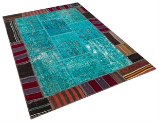 Modern El Dokuma Patchwork Halı Multi Ölçü;160 x 230