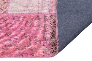 Modern El Dokuma Patchwork Halı Pembe Ölçü;160 x 230