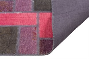 Modern El Dokuma Patchwork Halı Pembe Ölçü;170 x 235