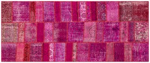 Modern El Dokuma Patchwork Halı Pembe Ölçü;106 x 242