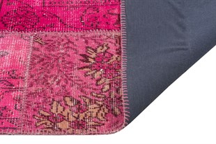 Modern El Dokuma Patchwork Halı Pembe Ölçü;170 x 240