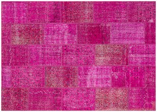 Modern El Dokuma Patchwork Halı Pembe Ölçü;170 x 240