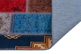 Modern El Dokuma Patchwork Halı Pembe Ölçü;110 x 170