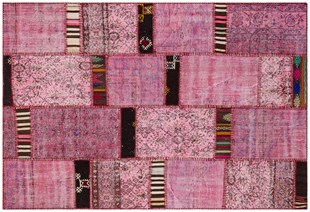 Modern El Dokuma Patchwork Halı Pembe Ölçü;150 x 230