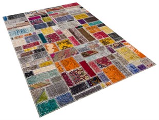 Modern El Dokuma Patchwork Halı Renkli Ölçü;160 x 230