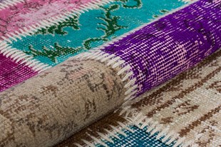 Modern El Dokuma Patchwork Halı Renkli Ölçü;170 x 270