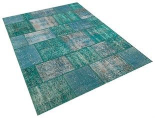 Modern El Dokuma Patchwork Halı Renkli Ölçü;160 x 220