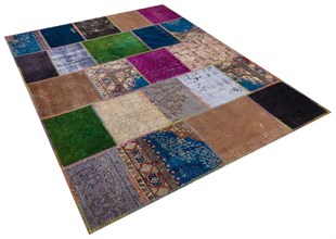 Modern El Dokuma Patchwork Halı Renkli Ölçü;190 x 290