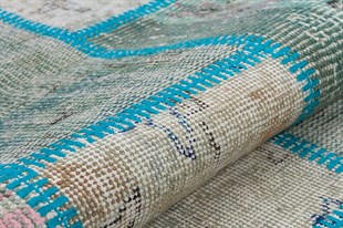 Modern El Dokuma Patchwork Halı Renkli Ölçü;100 x 180