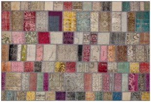Modern El Dokuma Patchwork Halı Renkli Ölçü;155 x 230