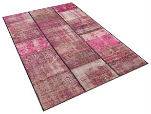 Modern El Dokuma Patchwork Halı Renkli Ölçü;134 x 208